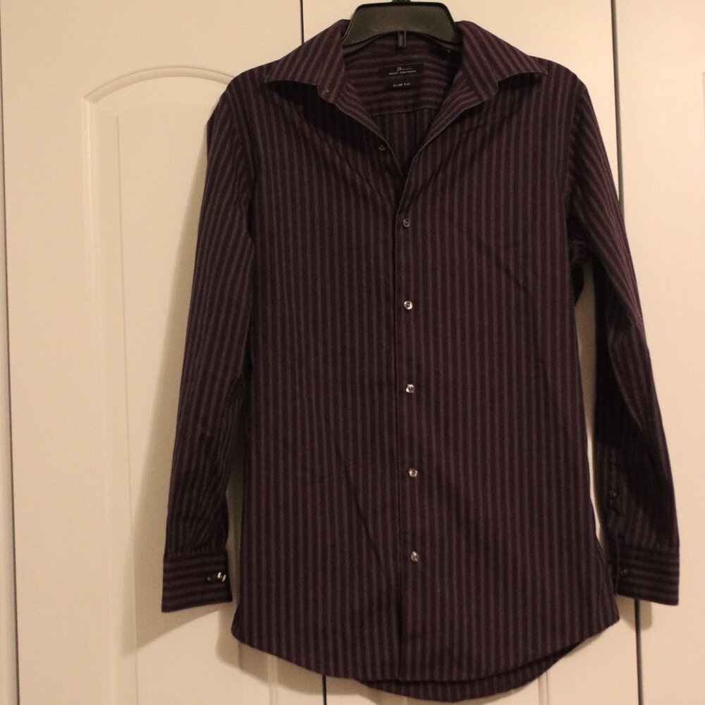 Marc Anthony Slim Fit Purple pinstripe button down 15 32/33